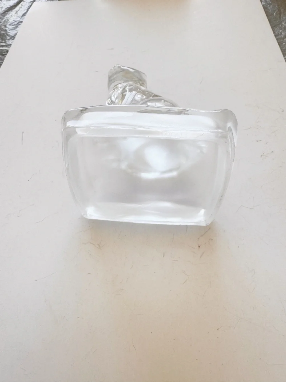 Cristal d'Arques French Clear Crystal Kitty Cat Statue Frosted Base Decor 5.5